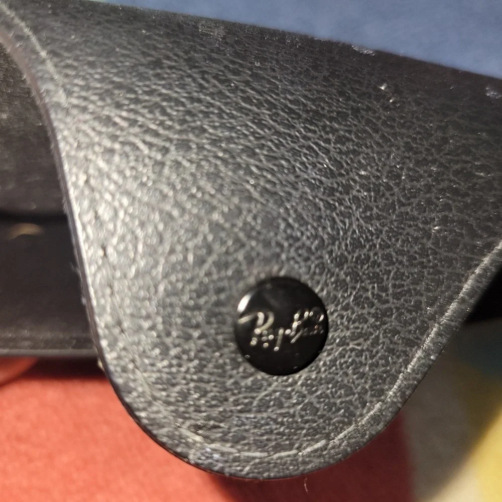Ray-Ban‎ Black Sunglasses Case Luxottica Snap Closure Faux Leather Accessory
